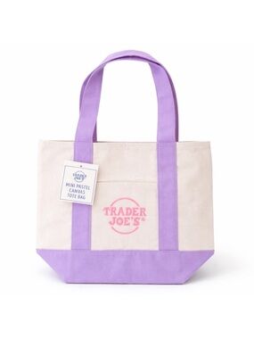 TRADER JOE’S Mini Tote Bag in Pastel Purple. Brand New with Tags.